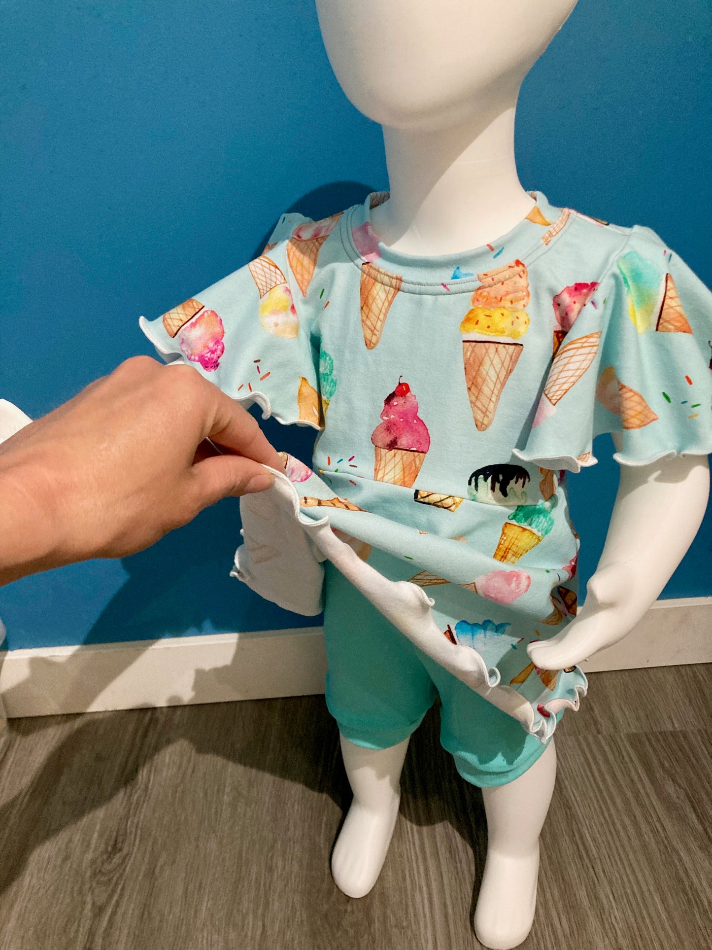 Grow with me Ice Cream Tunic Dress and Biker Shorts