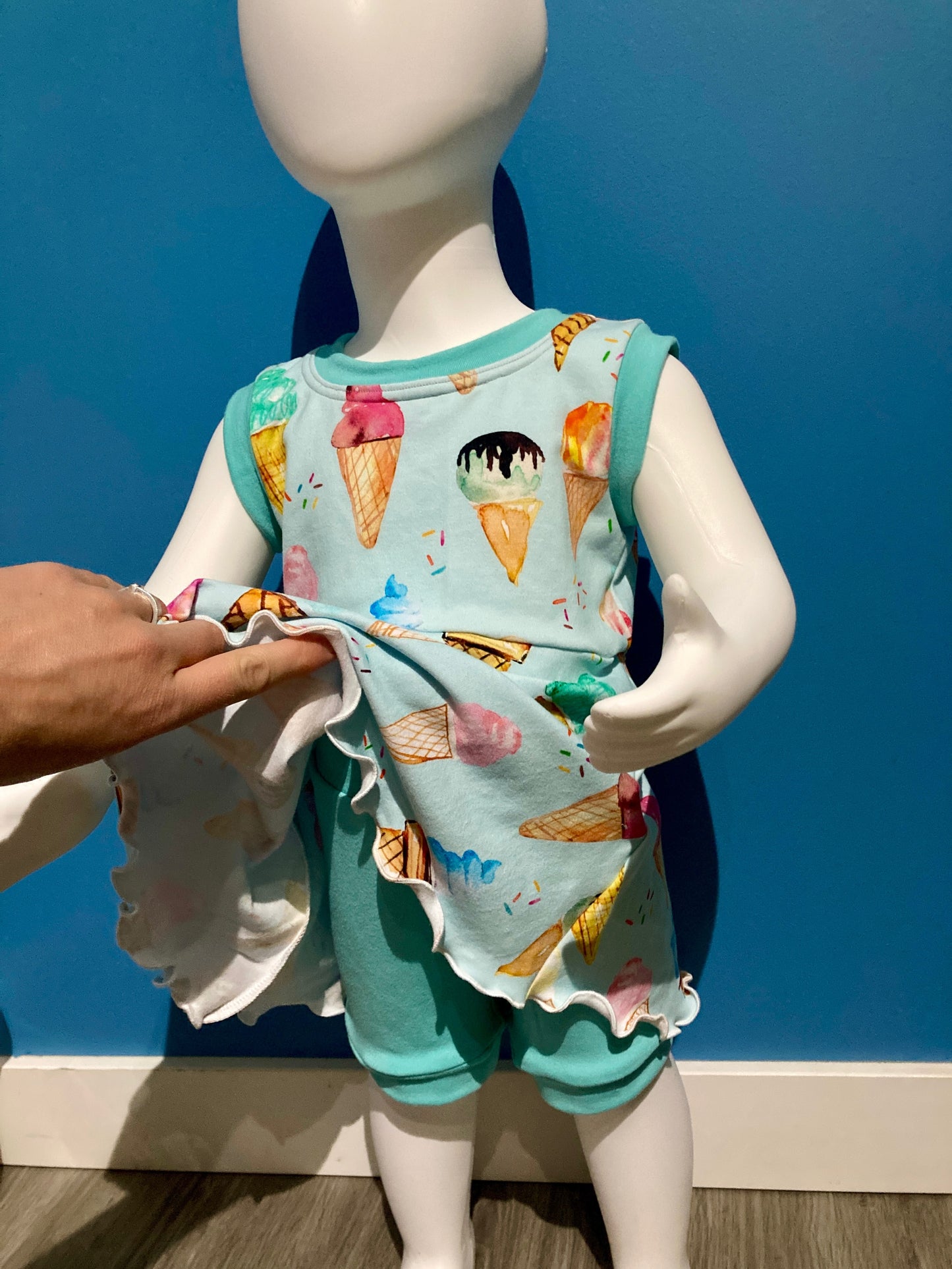 Grow with me Ice Cream Tunic, Tank Dress and Biker Shorts