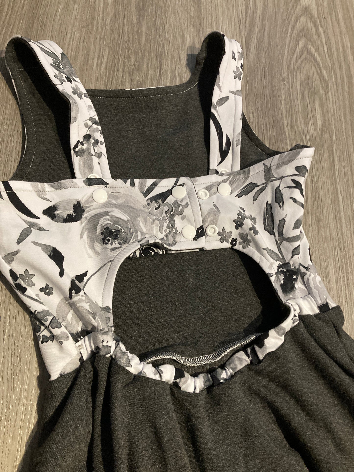 black and white floral summer grow with me dress