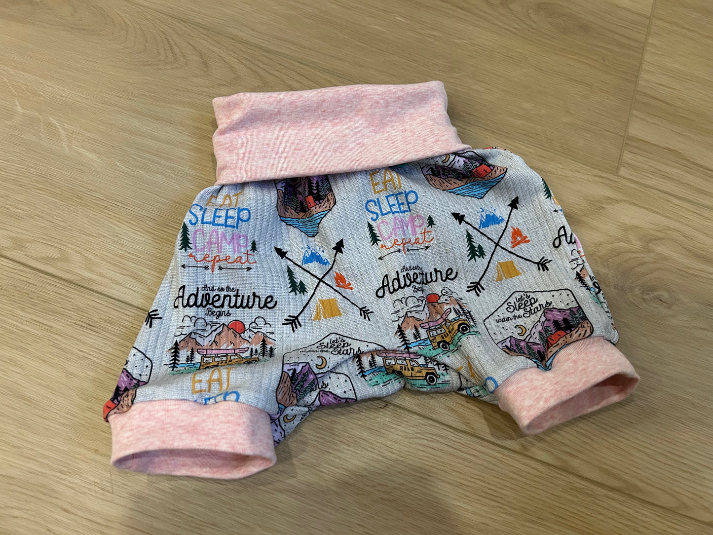Pink Camping Grow with me shorts