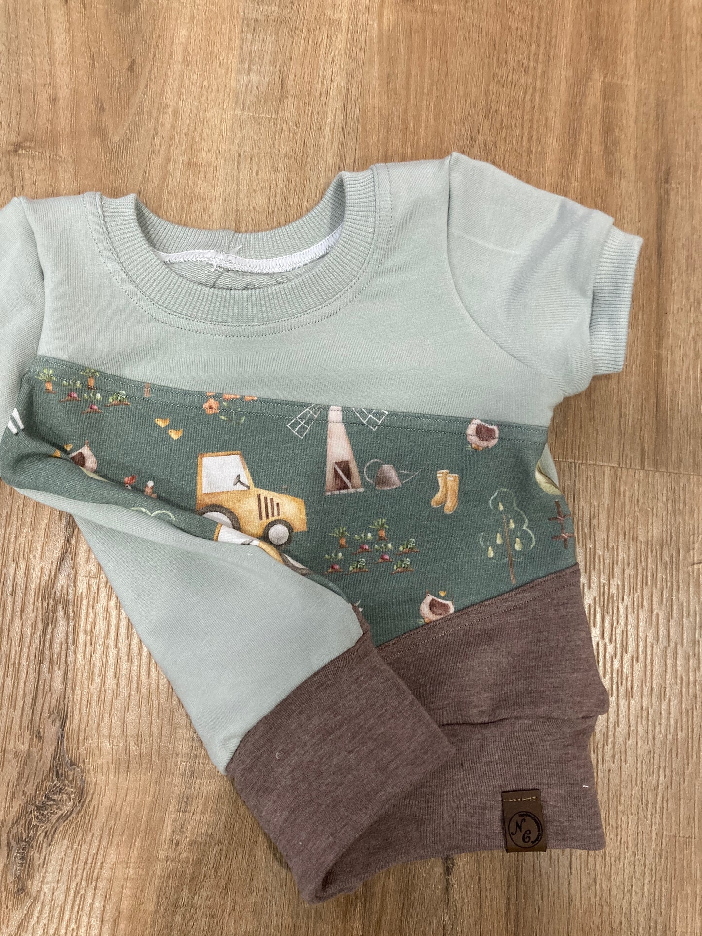 Striped farm Grow with me dolman t-shirt and shorts set