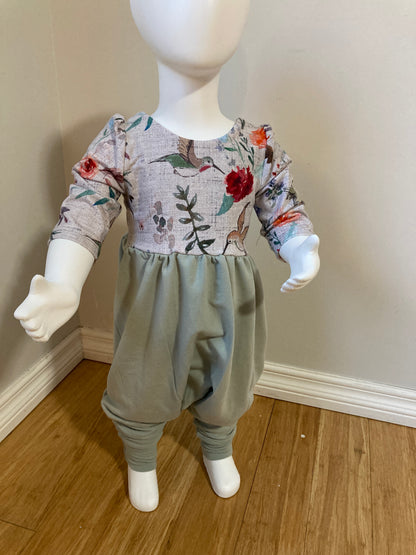 Floral Hummingbird Knox Romper