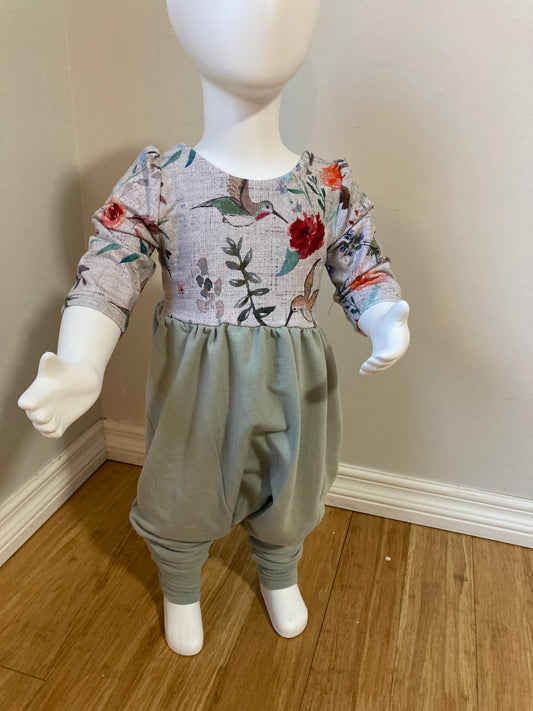 Floral Hummingbird Knox Romper