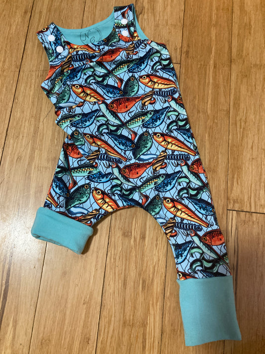 fishing grow with me romper