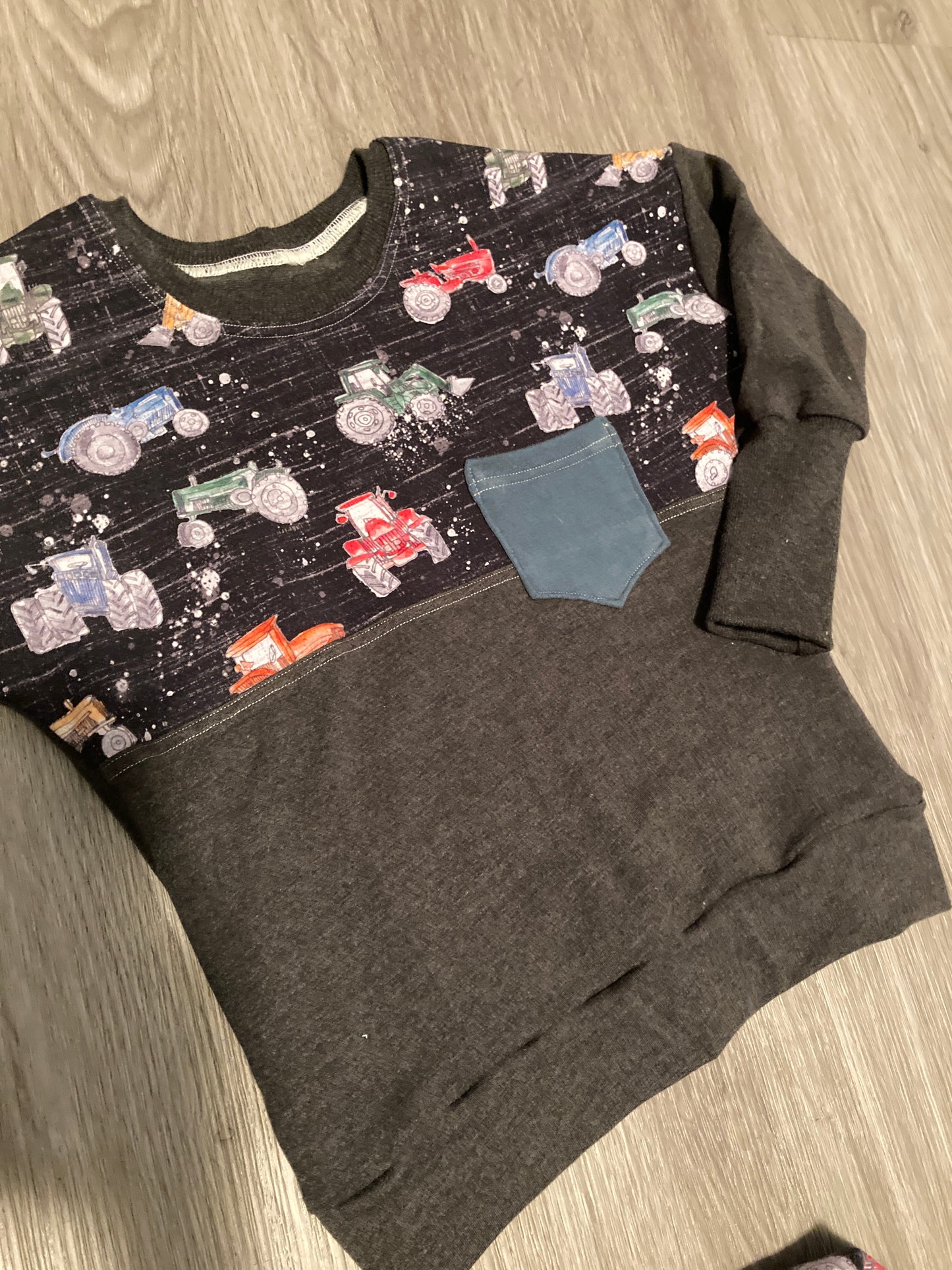 Colourful Construction Grow with me dolman pullover and jogger pants set