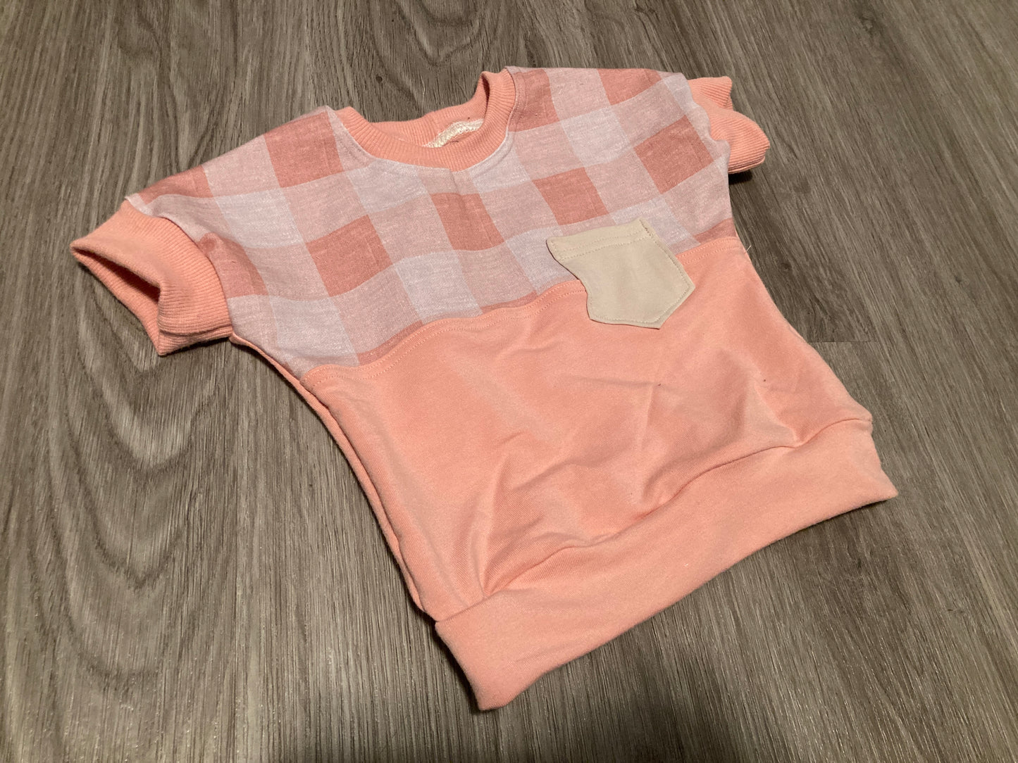 Pink Plaid Grow with me dolman t-shirt and pants set