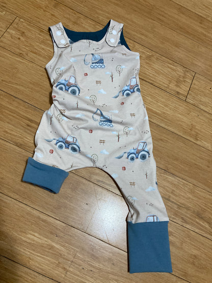 Construction grow with me romper