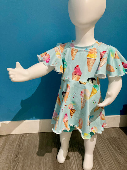 Grow with me Ice Cream Tunic Dress and Biker Shorts