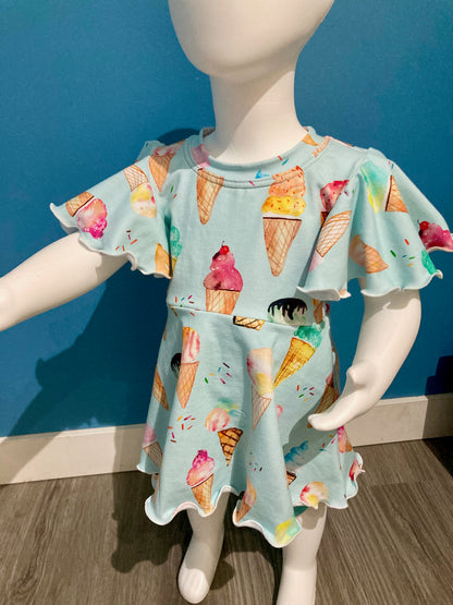Grow with me Ice Cream Tunic Dress and Biker Shorts
