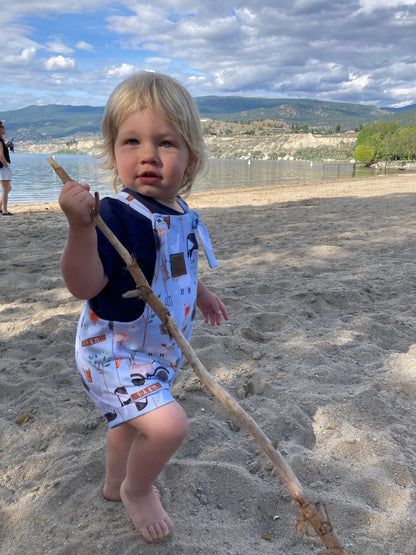 Seals knotted shorts romper