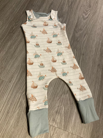 Sailboats grow with me romper