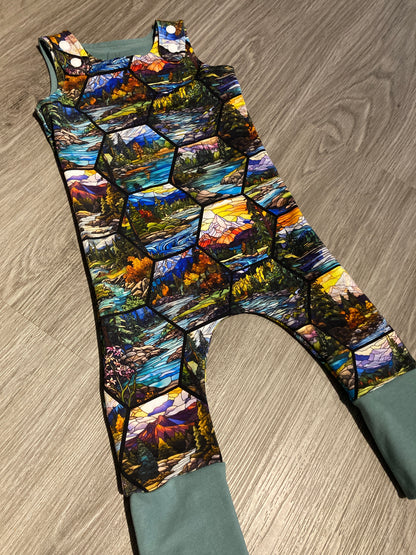 Wilderness Hexagons grow with me romper