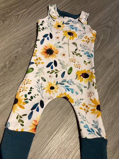 Sunflower grow with me romper