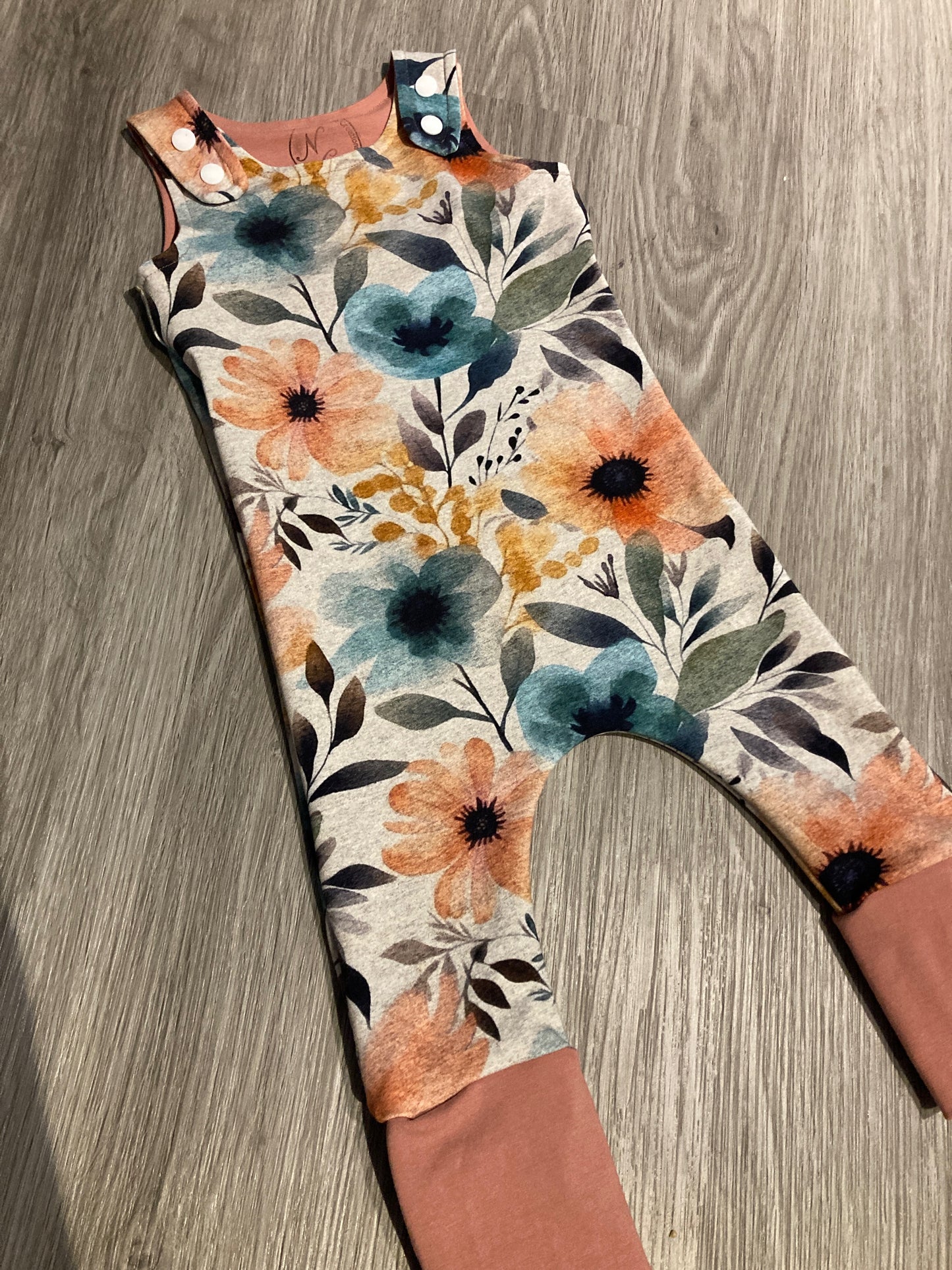 Floral grow with me romper