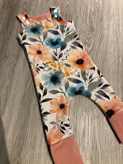 Floral grow with me romper