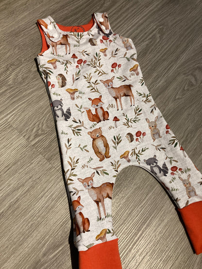 Woodland grow with me romper