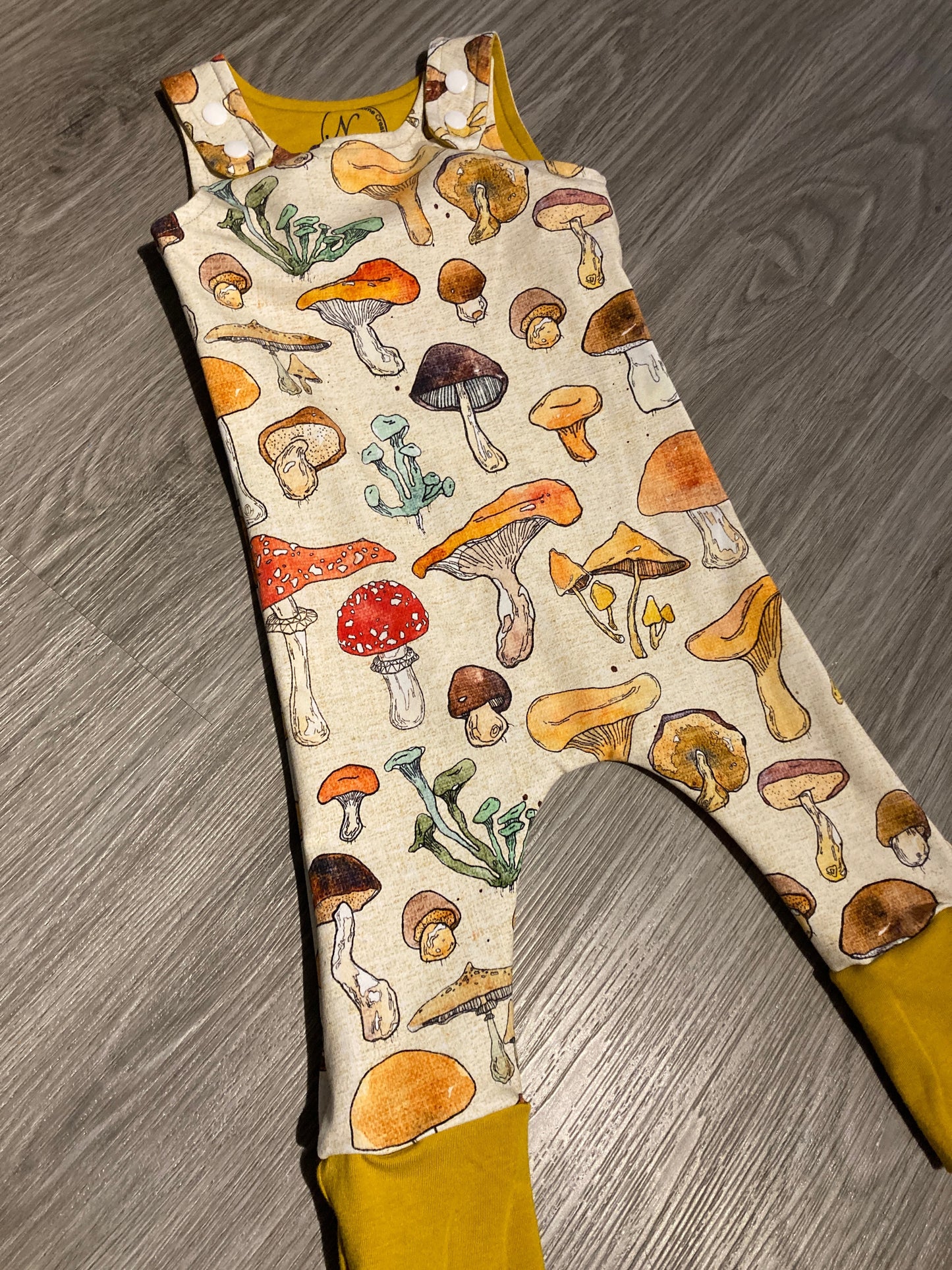 Vibrant Mushrooms grow with me romper