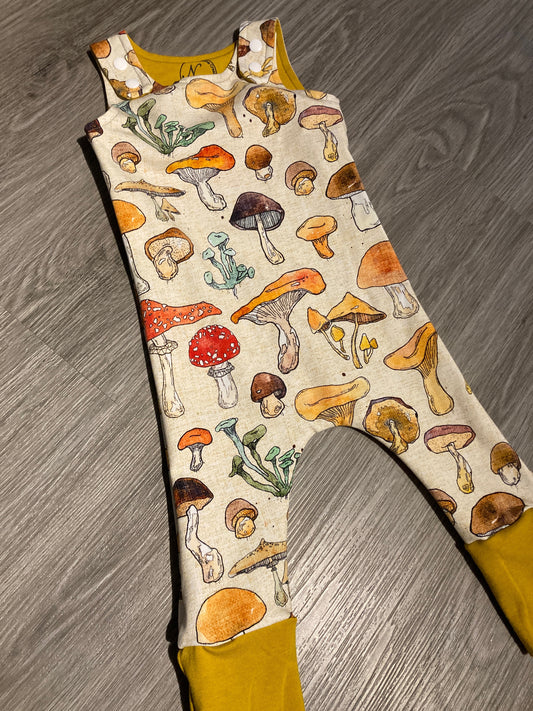 Vibrant Mushrooms grow with me romper