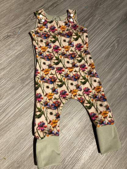 Floral grow with me romper
