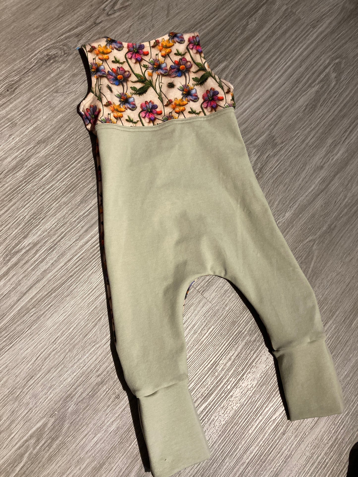 Floral grow with me romper