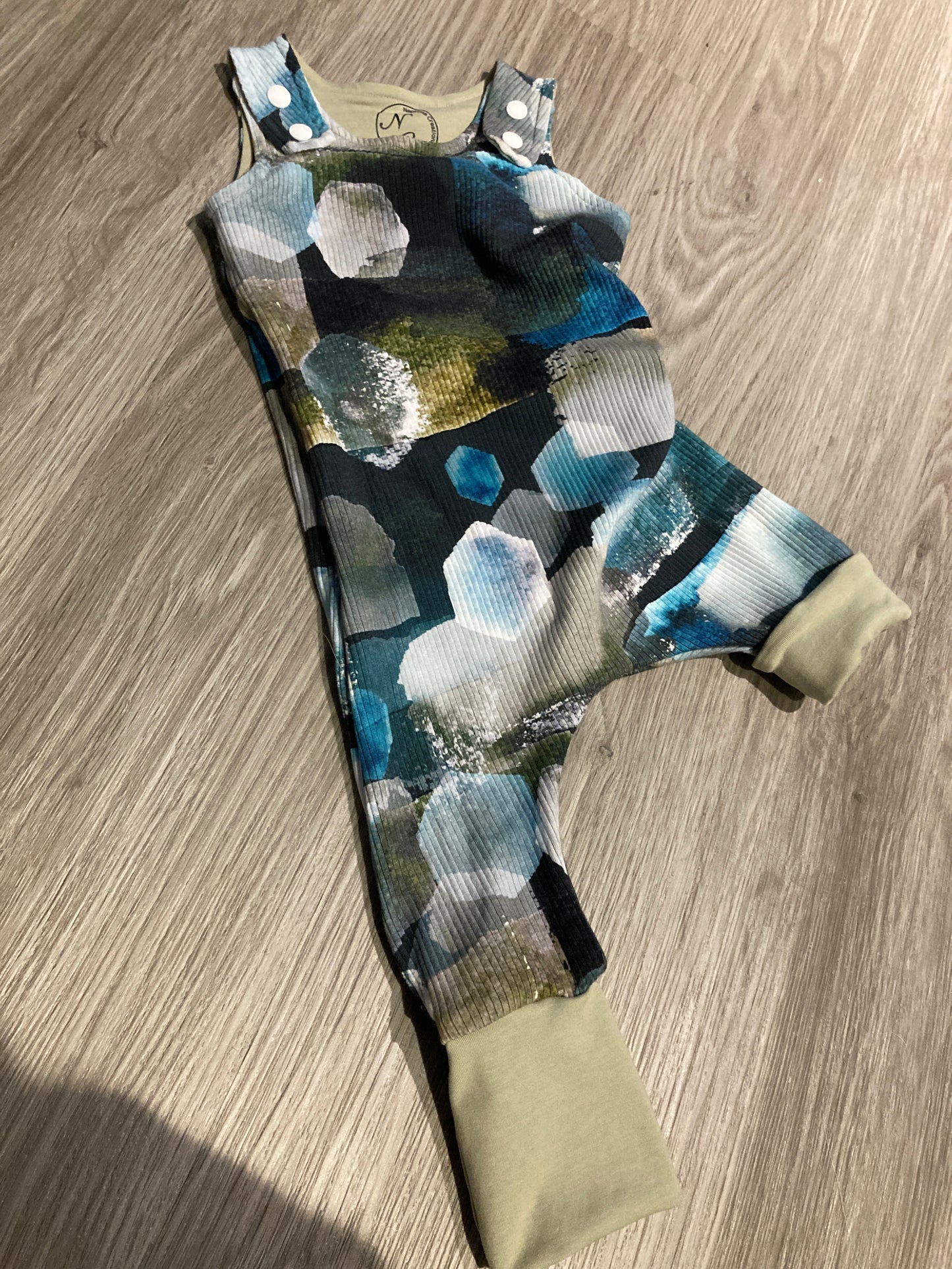 Watercolour geo grow with me romper