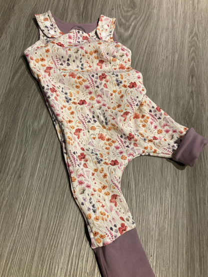 Watercolour floral grow with me romper