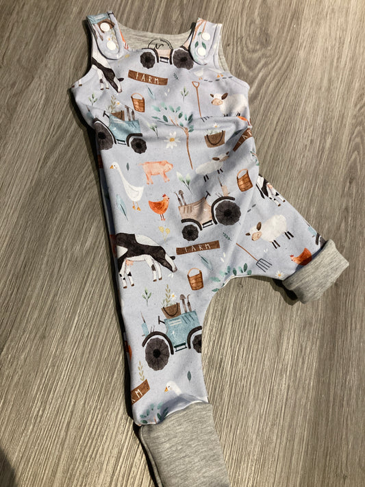 Farm grow with me romper