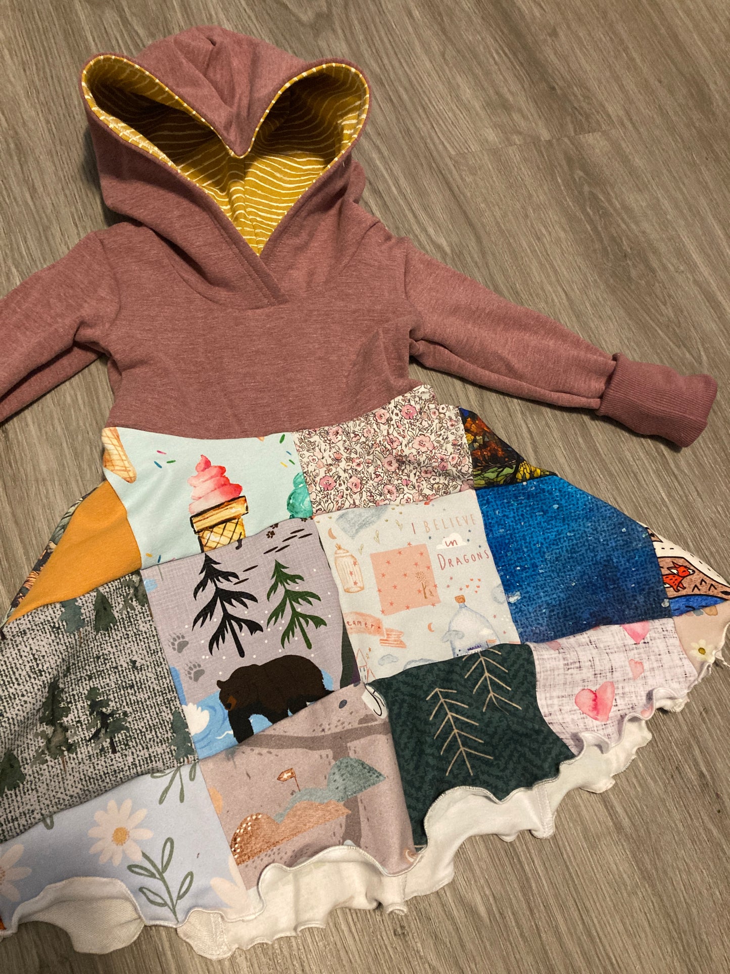 Grow With Me Scrappy Hooded Dress