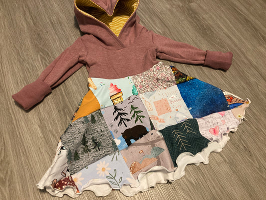 Grow With Me Scrappy Hooded Dress