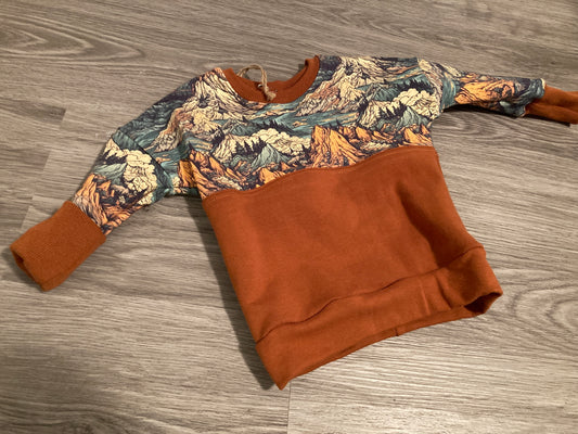 Grow with me rustic mountain dolman pullover