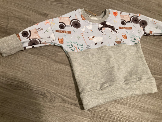 Grow with me farm dolman pullover