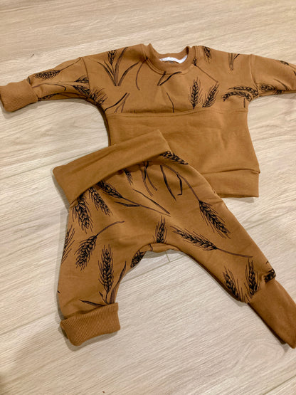 Wheat fields Grow with me dolman pullover and pants set