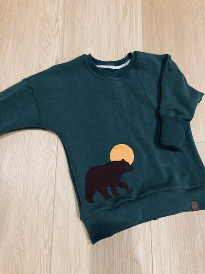 Grow with me bear applique dolman pullover