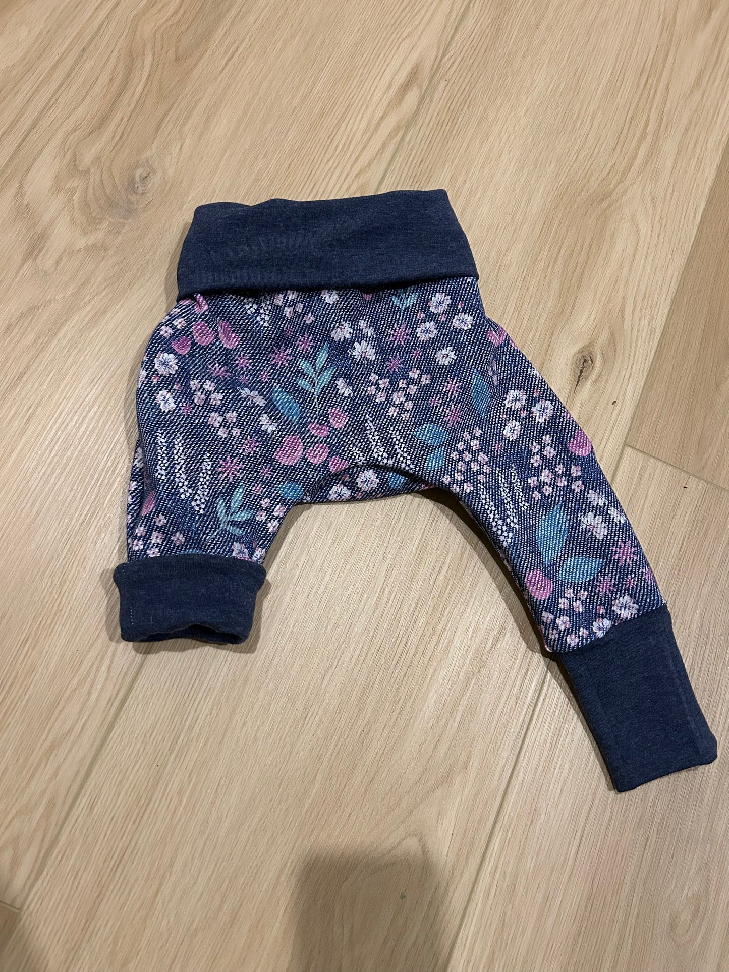 Blue Floral Grow with me pants