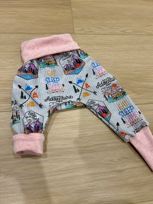 Pink Camp Grow with me pants