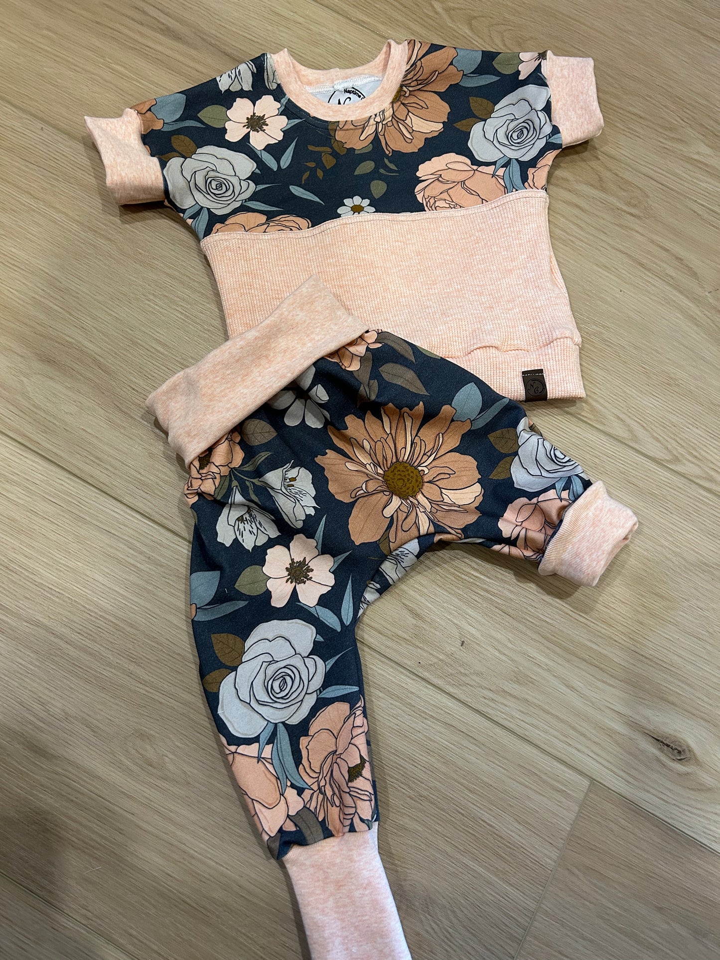 Floral Grow with me dolman t-shirt and pants set