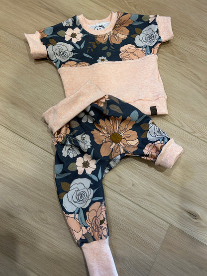 Floral Grow with me dolman t-shirt and pants set