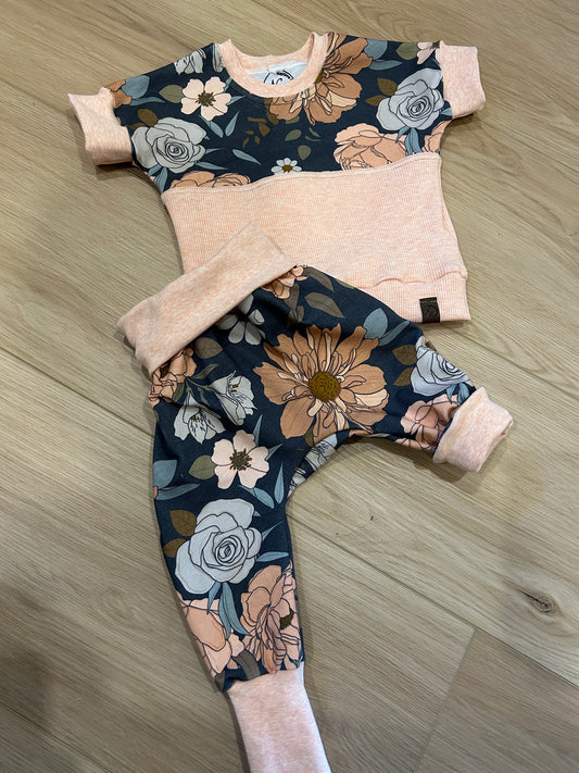 Floral Grow with me dolman t-shirt and pants set