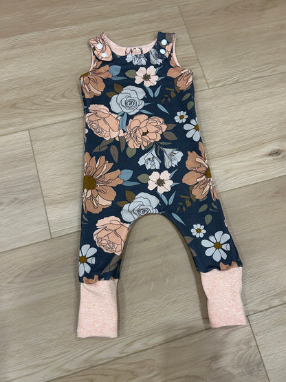 Floral grow with me romper