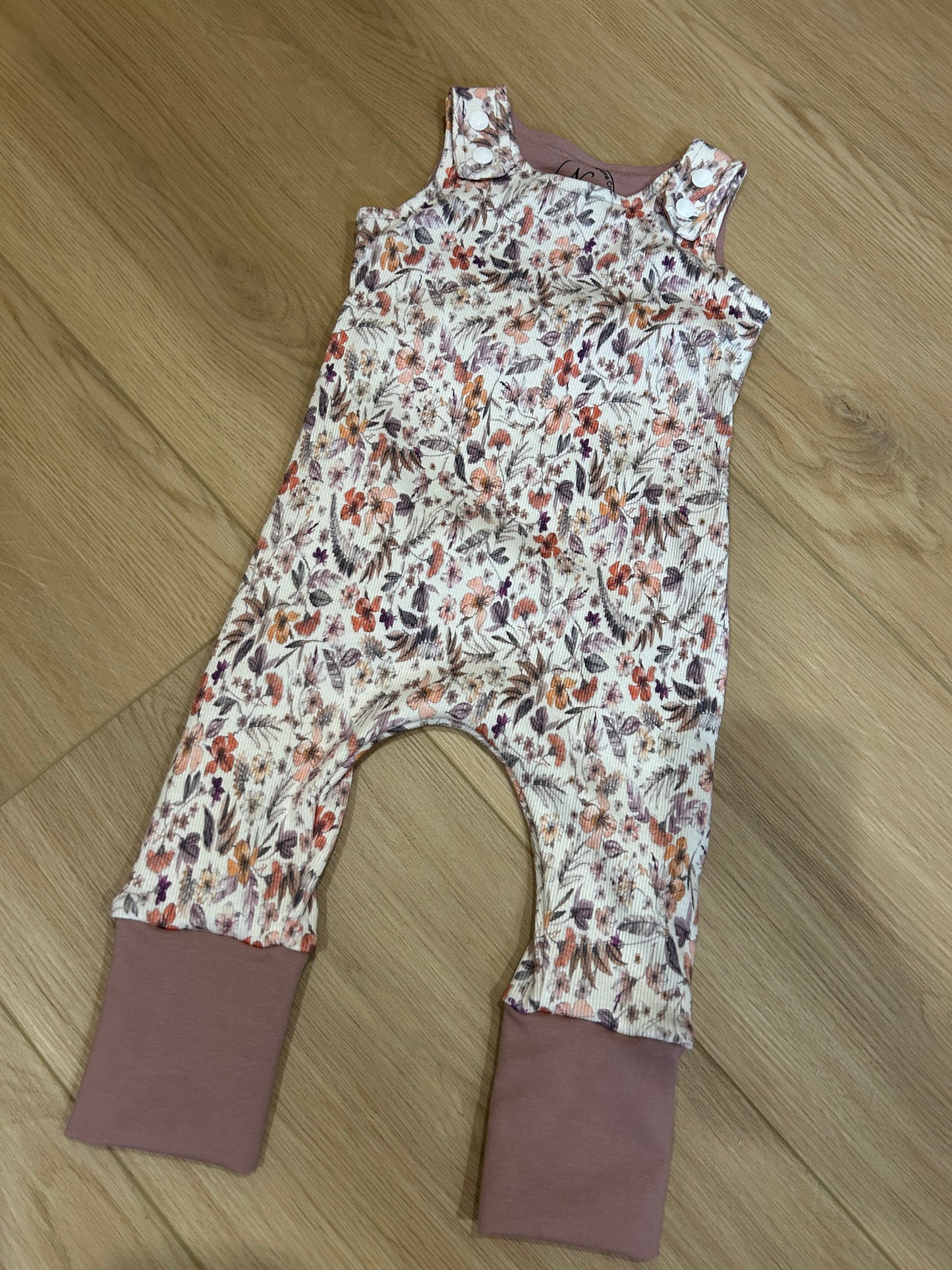 dainty floral grow with me romper