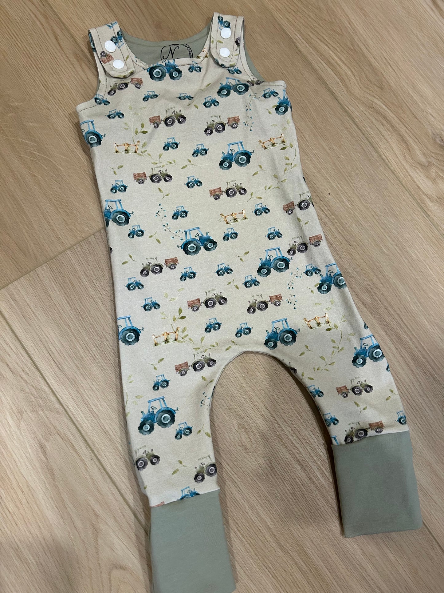 tractor grow with me romper