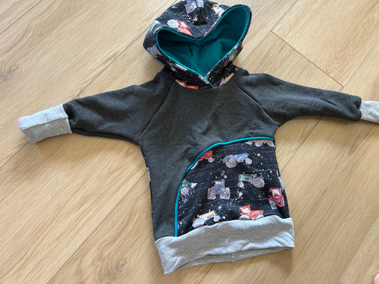 Grow With Me Colourful Tractor Hoodie