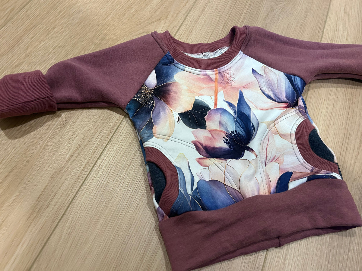 Grow With Me Purple Floral Hoodie