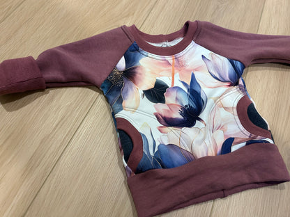 Grow With Me Purple Floral Hoodie