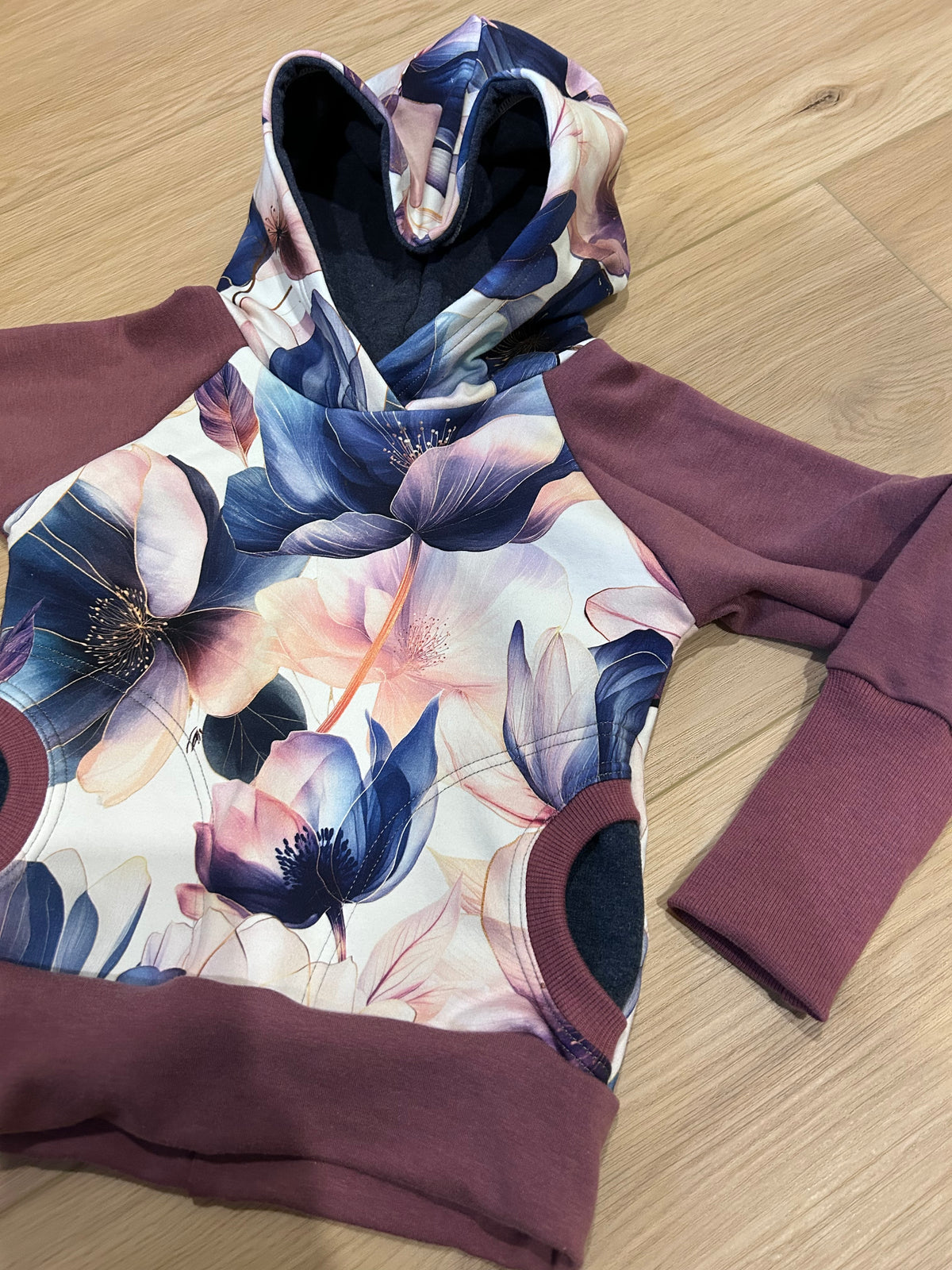 Grow With Me Purple Floral Hoodie